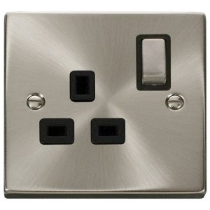 Satin Chrome 1 Gang Socket