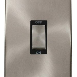 Satin Chrome 2 Gang 45a DP Switch