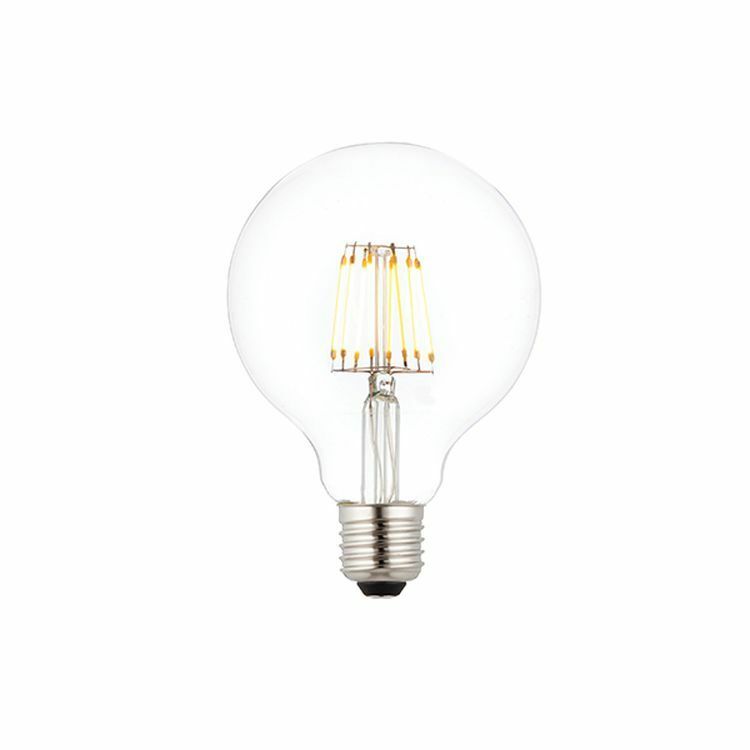 E27 LED filament globe dimmable 95mm 6W warm white
