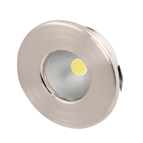 12V 0.8W LED Plastic Recessed Circular Starlight - IP44 - 6000K - Satin Chrome