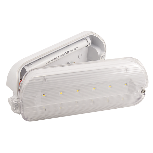 3W Emergency LED Maintained Hinged Bulkhead - IP65