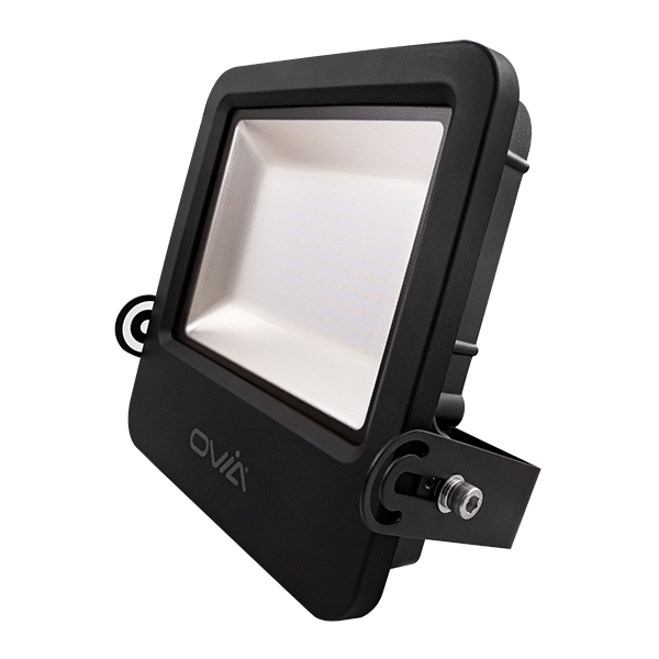 100W LED Floodlight With Photocell - IP65 - 4000K - Black