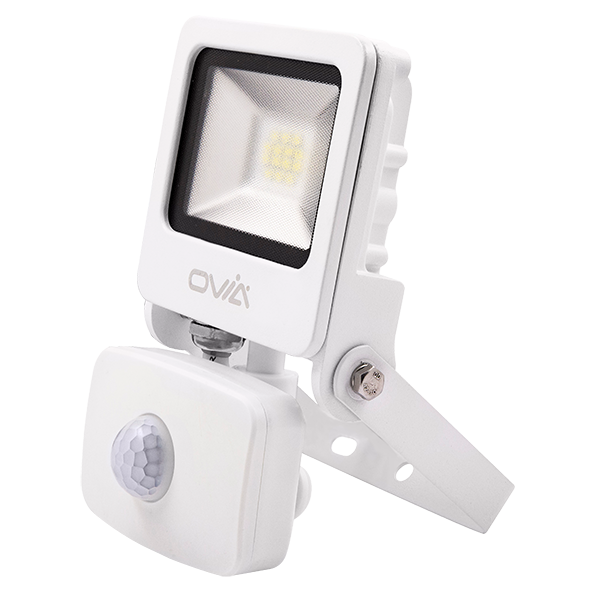10W LED Floodlight With PIR - IP44 - 4000K - White