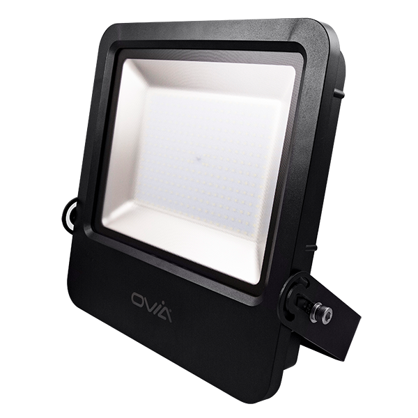 200W LED Floodlight With Photocell - IP65 - 4000K - Black
