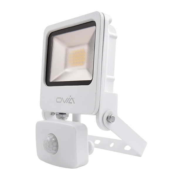20W LED Floodlight With PIR - IP44 - 4000K - White