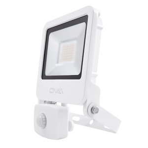 30W LED Floodlight With PIR - IP44 - 4000K - White