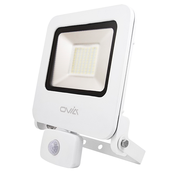 50W LED Floodlight With PIR - IP44 - 4000K - White
