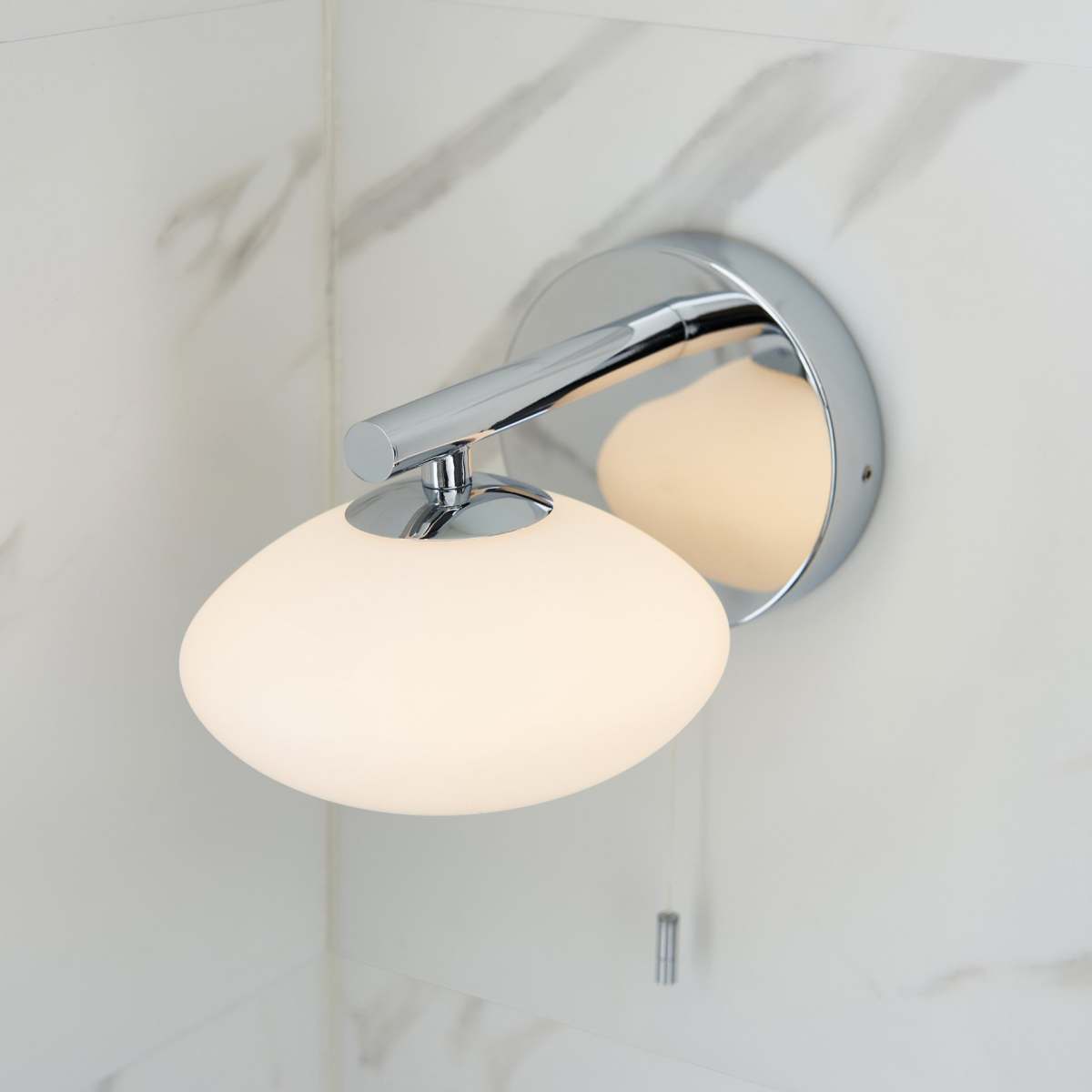 linear chrome wall light