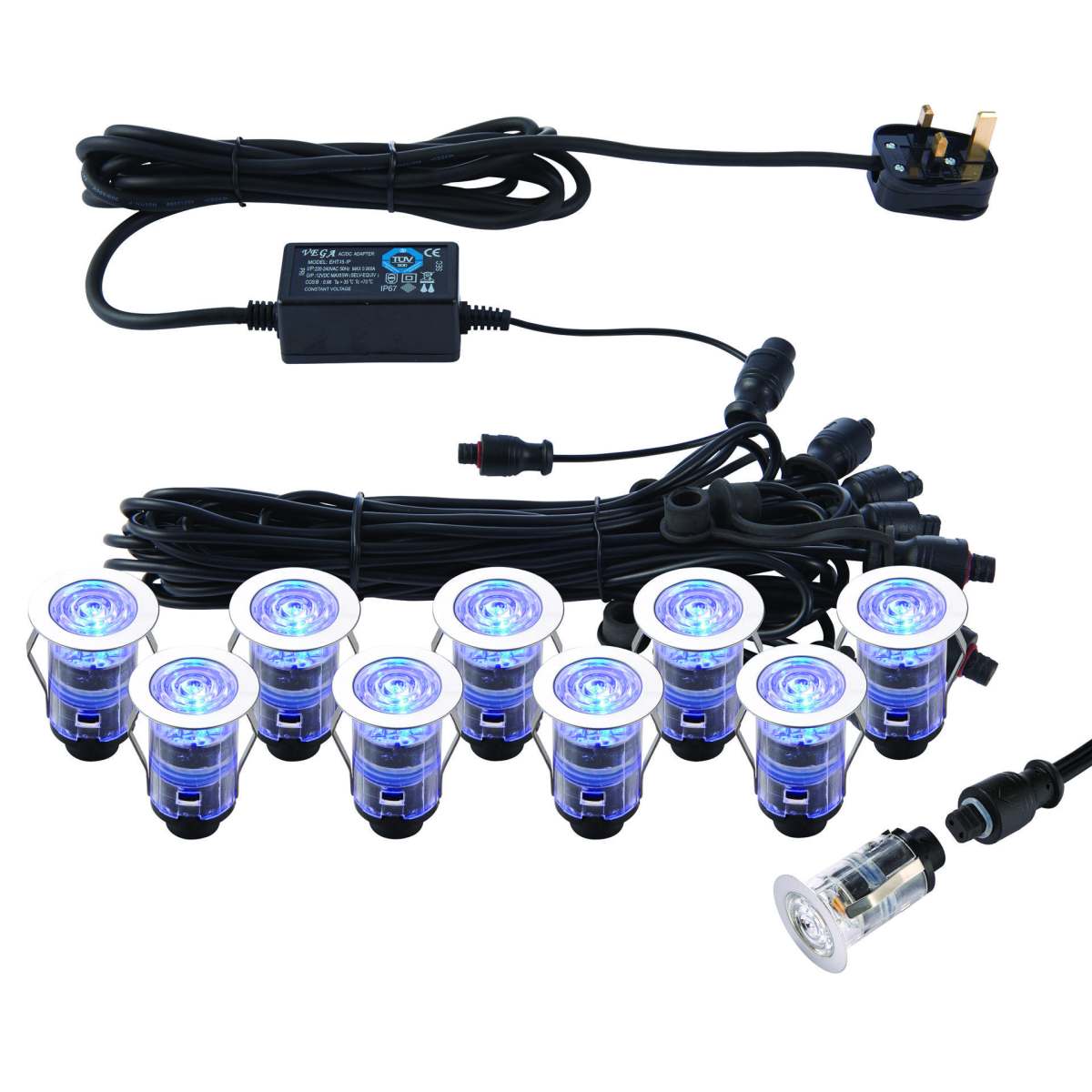 IkonPRO CCT 6500K/Blue 25mm kit IP67 0.75W cct