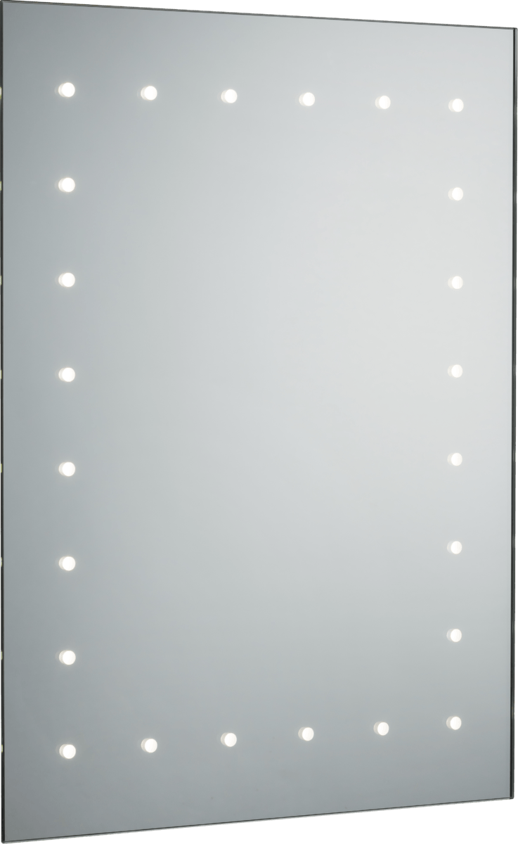 230V IP44 600 x 450mm LED Bathroom Mirror with Demister, Shaver Socket