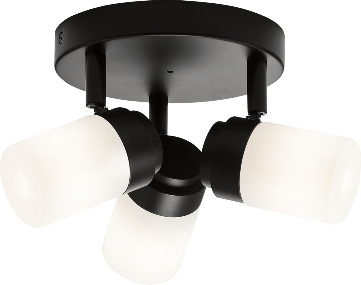 230V IP44 G9 Triple Spotlight with Frosted Glass - Matt Black KNIGHTSBRIDGE