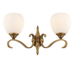 Columbia brass Twin wall & opal glass