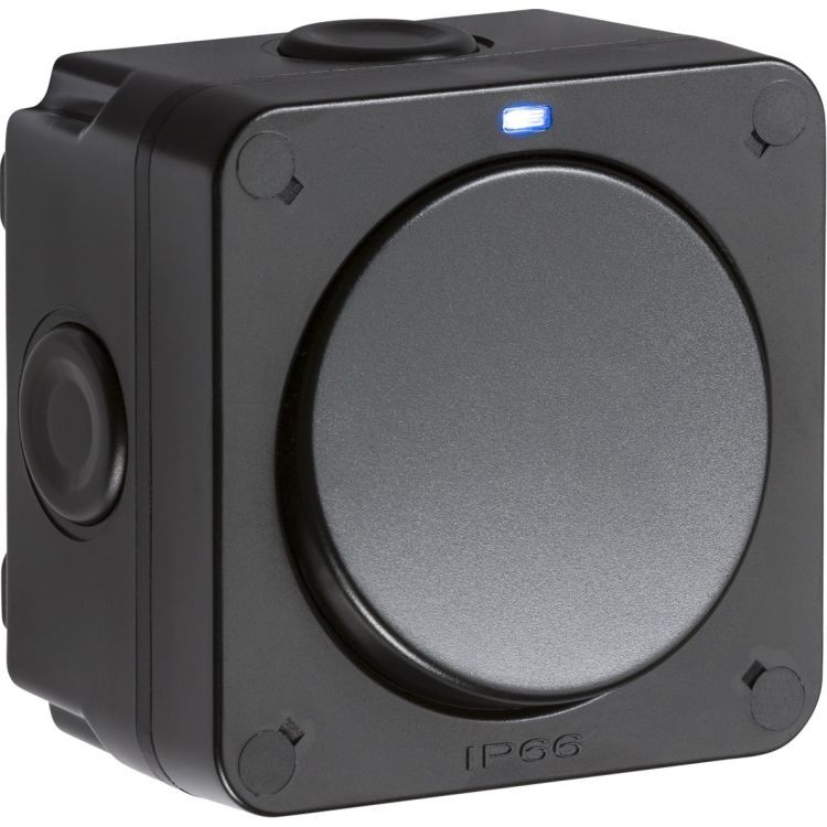 IP66 20AX 1G SP 2-way switch - Black