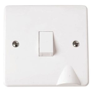 Click Mode White Moulded Double Pole Switch With Bottom Flex Outlet 20A