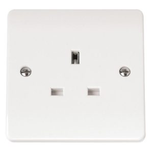 Click Mode White Moulded 1 Gang Unswitched Socket 13A