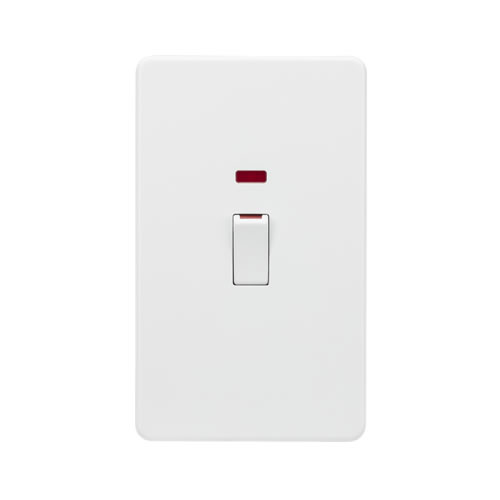 45A 2G DP switch with neon - matt white