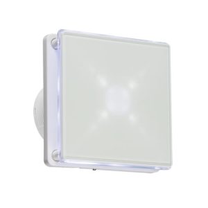 100mm/4 inch LED Backlit Extractor Fan with Overrun Timer - White