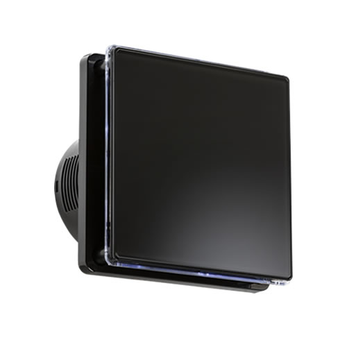 100mm/4 inch LED Backlit Extractor Fan with Overrun Timer - Black