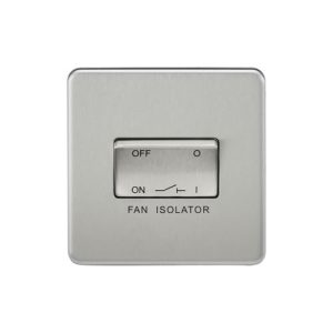Screwless 10AX 3 Pole Fan Isolator Switch - Brushed Chrom