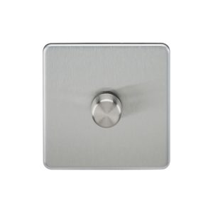 Screwless 1G 2-way 10-200W (5-150W LED) trailing edge dimmer - Brushed Chrome