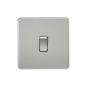 Screwless 10AX 1G 2-Way Switch - Brushed Chrome