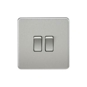 Screwless 10AX 2G 2-Way Switch - Brushed Chrome