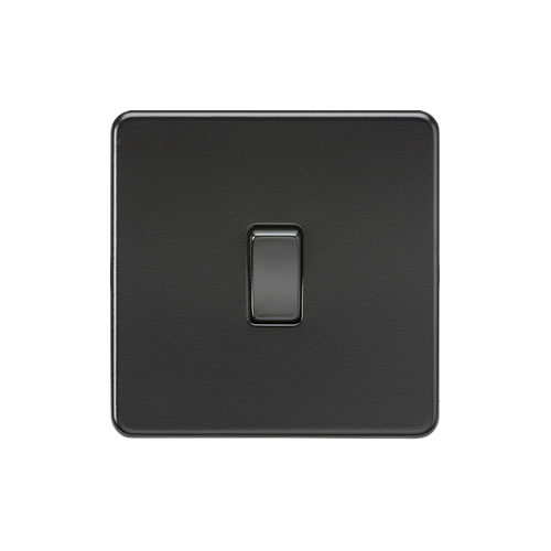 Screwless 10AX Intermediate Switch - Matt Black