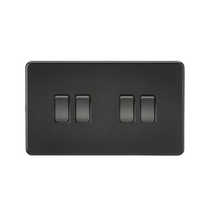 Screwless 10AX 4G 2-Way Switch - Matt Black