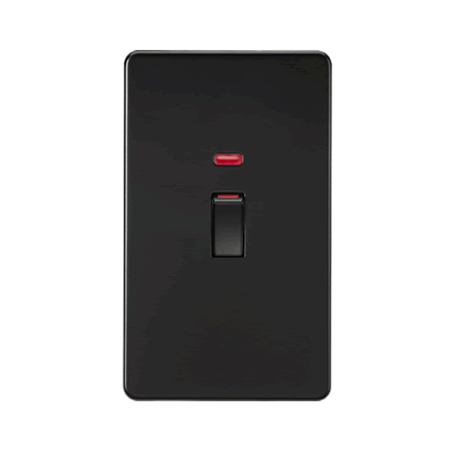 45A 2G DP switch with neon - matt black