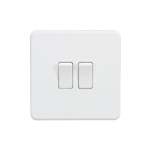Screwless 10AX 2G 2-Way Switch - Matt White