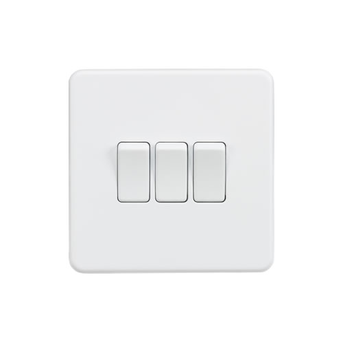Screwless 10AX 3G 2-Way Switch - Matt White