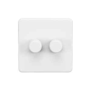 Screwless 2G 2-way 10-200W (5-150W LED) trailing edge dimmer - Matt White