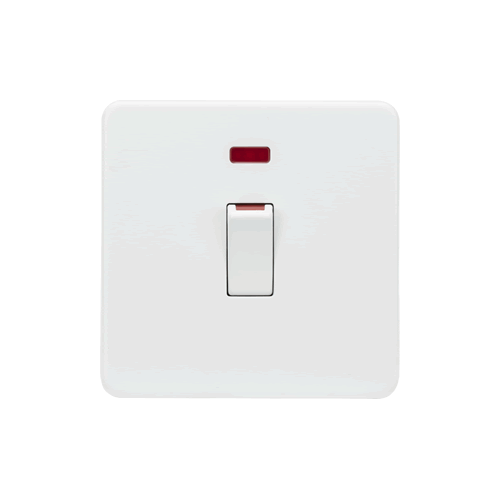 45A 1G DP switch with neon - matt white