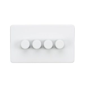 Screwless 4G 2-way 10-200W (5-150W LED) trailing edge dimmer - Matt White